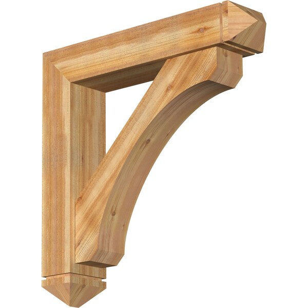 Ekena Millwork Legacy Arts and Crafts Rough Sawn Bracket w/ Offset Brace, Western Red Cedar, 8"W x 40"D x 40"H BKT0806X40X40LEC03RWR - main